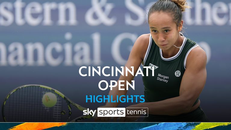 highlights of Leylah Fernandez against Elena Rybakina from the Cincinnati Open.